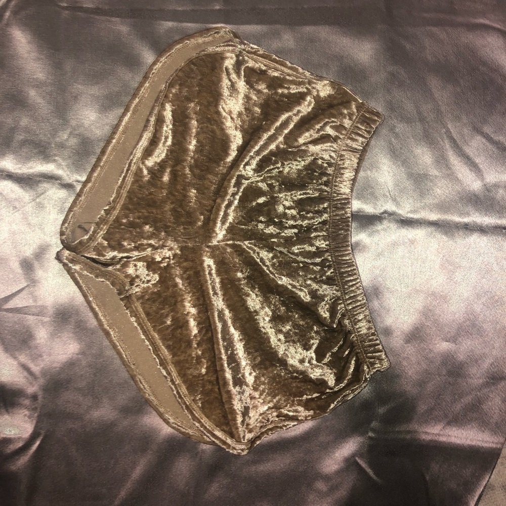 Gold Velvet Shorts